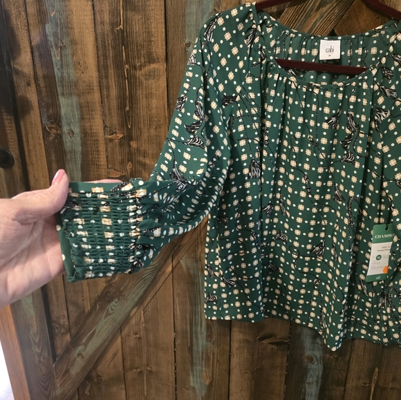 CAbi sz Med, NWT, long sleeve, pull over style, pretty green - Picture 2 of 6